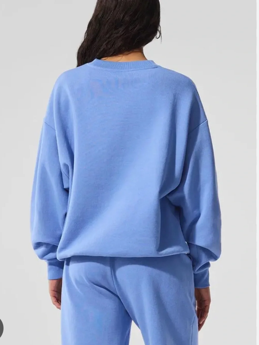 ALO Accolade Crew Neck Pullover, Crystal Clear Blue, size S